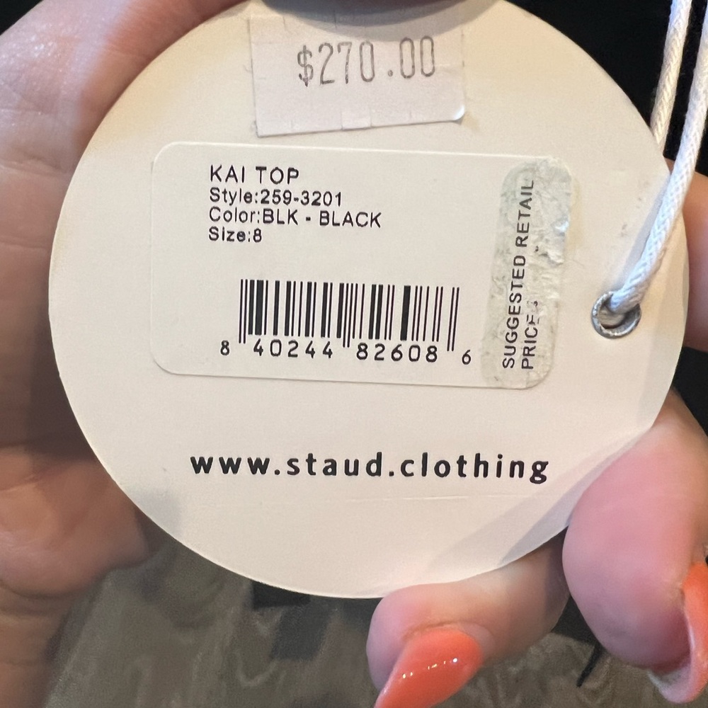 staud cropped leather top